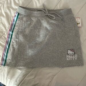 NWT Hello Kitty Gray Mini Skirt with Blue Stripe Casual